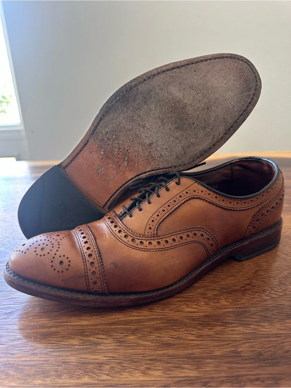 Allen Edmonds Walnut Leather Strand Cap Toe Oxfords 65 Last Men’s Sz 9D USA Made